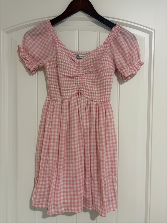 Hollister Dresses & Skirts - Hollister Pink Gingham Smocked Bodice Romper